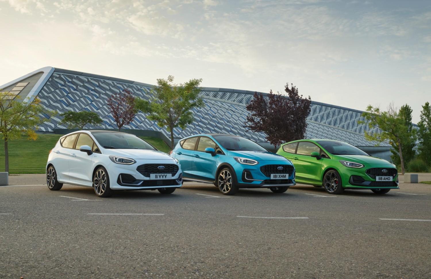 Três dos elementos da nova gama Ford Fiesta