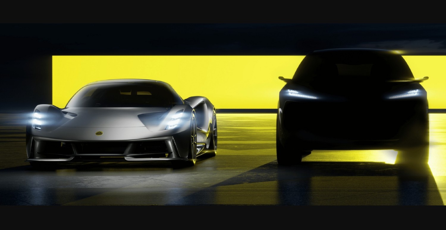À direita, uma das poucas imagens já divulgadas do futuro SUV da Lotus