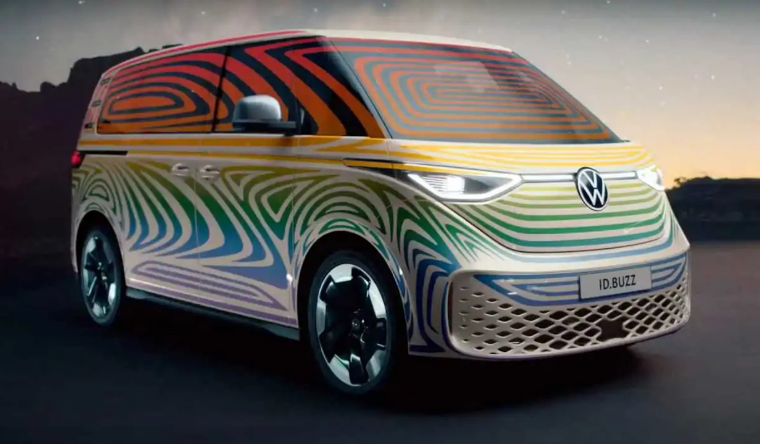 O teaser agora divulgado mostra novas imagens do futuro Volkswagen ID.Buzz