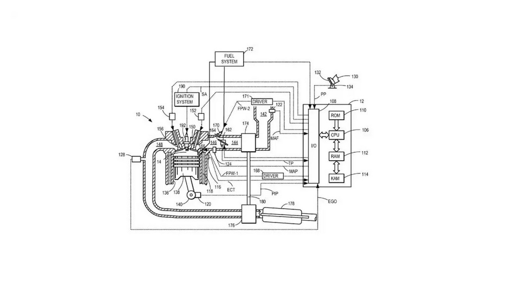 O desenho do novo motor que acompanha o pedido de registo de patente