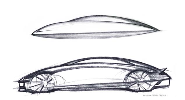 Hyundai revela esboço de design do futuro Ioniq 6