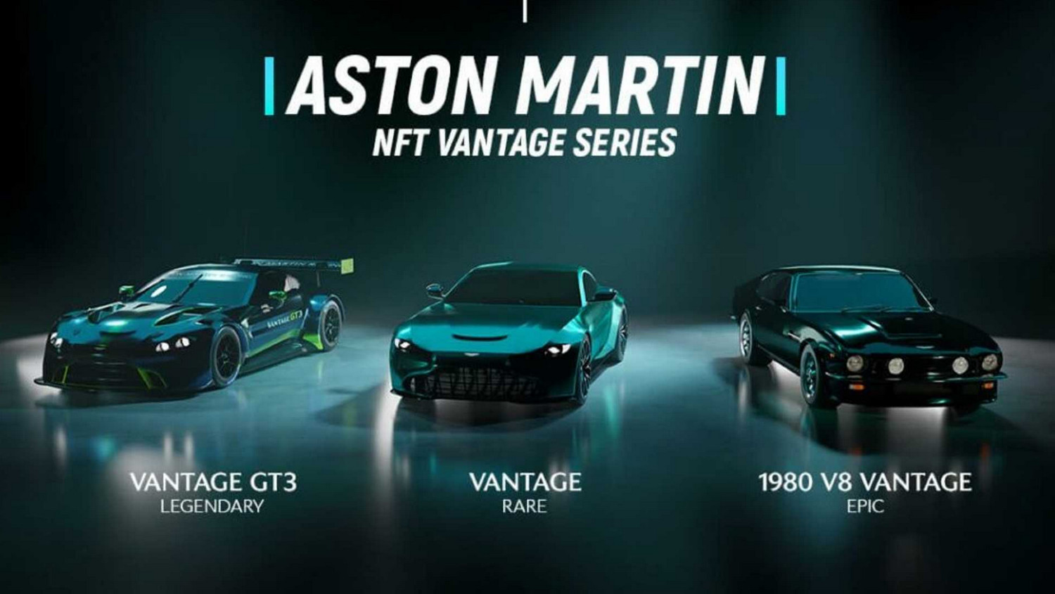 Os três modelos da Aston Martin que vão estar disponíveis no metaverso