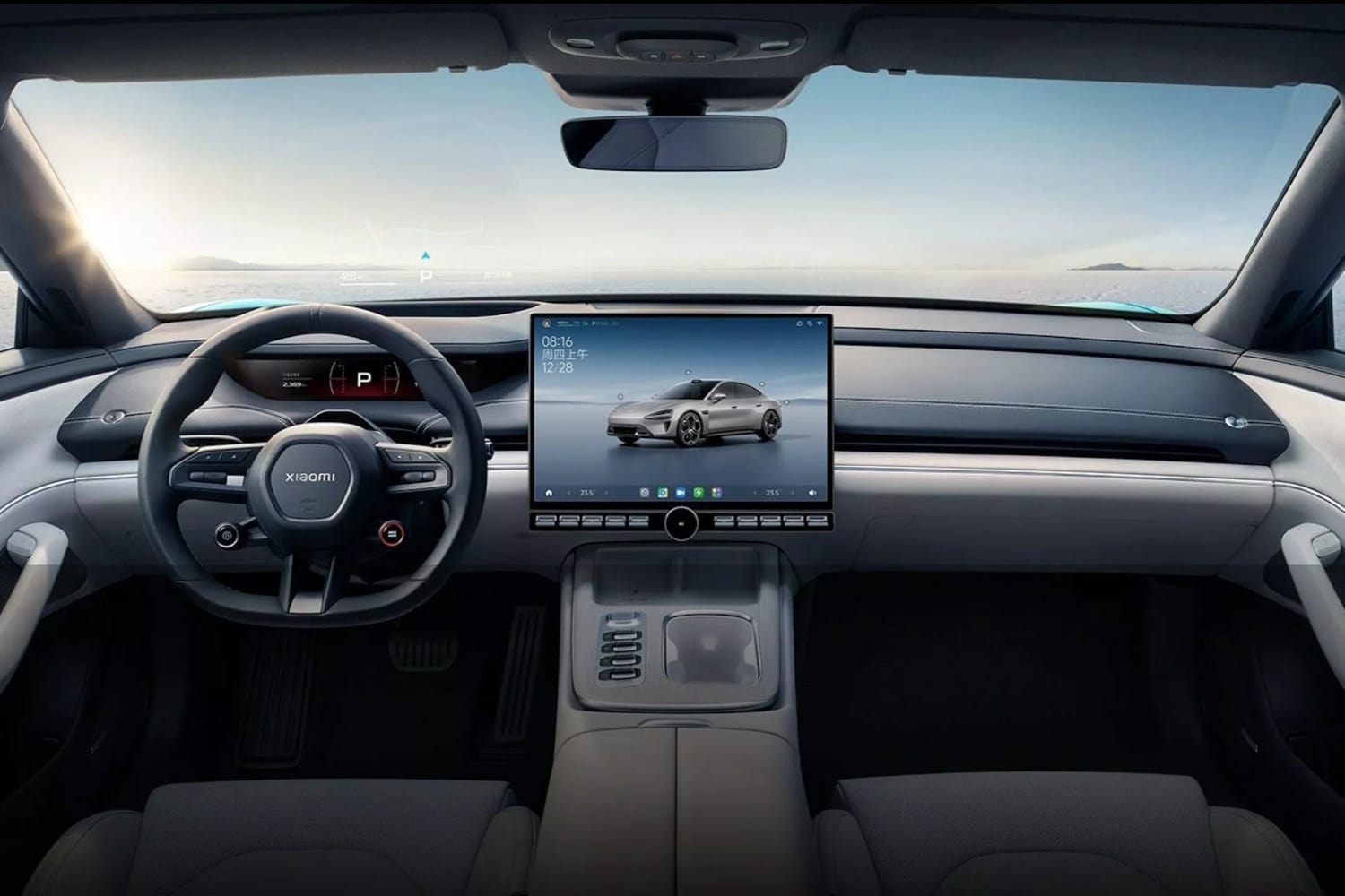 O SU7 promete um interior com tecnologia de ponta e, também aqui, superior à de Taycan e Model S  